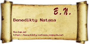 Benedikty Natasa névjegykártya